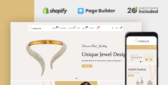 fidelis jewellery store тема shopify