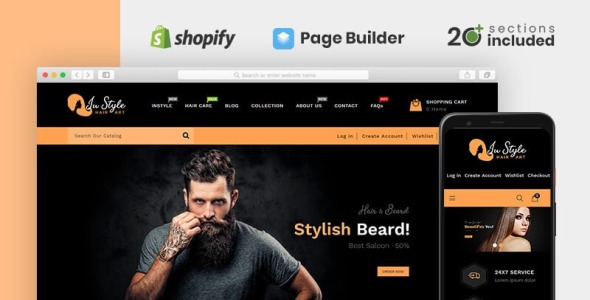 instyle hair art store shopify тема