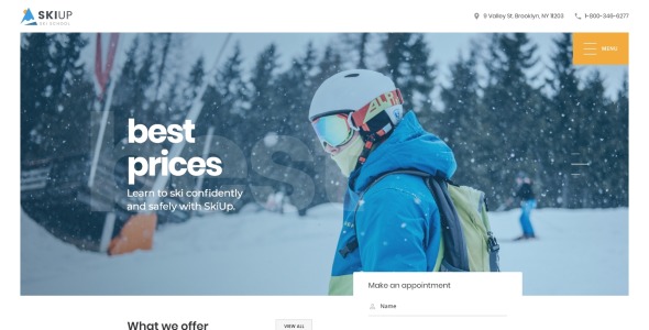 адаптивный шаблон сайта лыжной школы