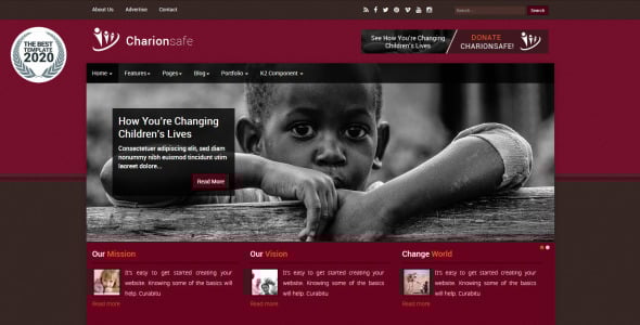 charionsafe благотворительный шаблон joomla