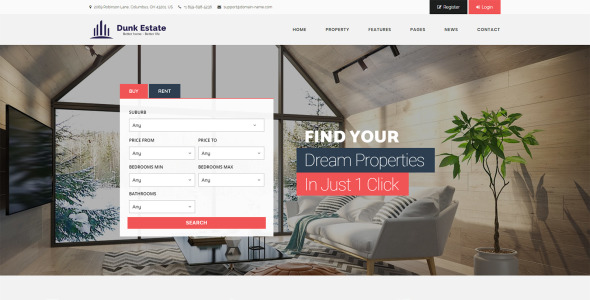 dunk dynamic real estate wordpress тема