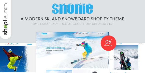 современная тема шопифи для лыж и сноубордов