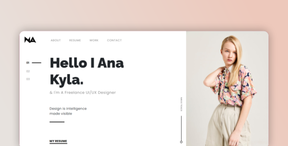 onepage html шаблон целевой страницы личного портфолио