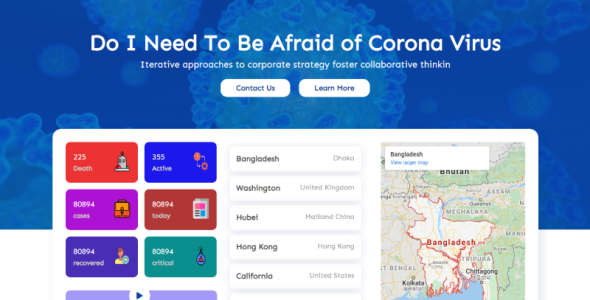шаблон сайта медицинской профилактики коронавируса
