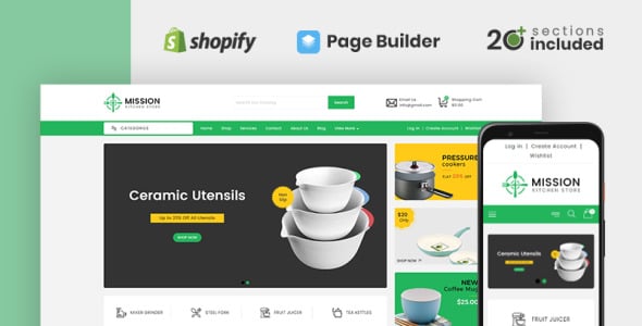 миссия кухонный магазин shopify тема