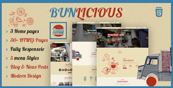 food truck and restaurant html 5 шаблон сайта