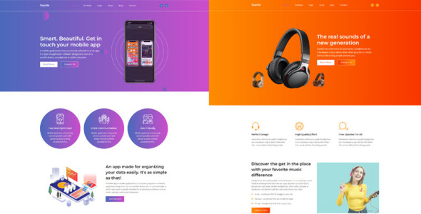 шаблон muse app landing startup agency muse