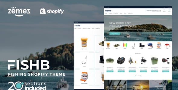 shopify рыбалка дизайн сайта шаблон shopify тема