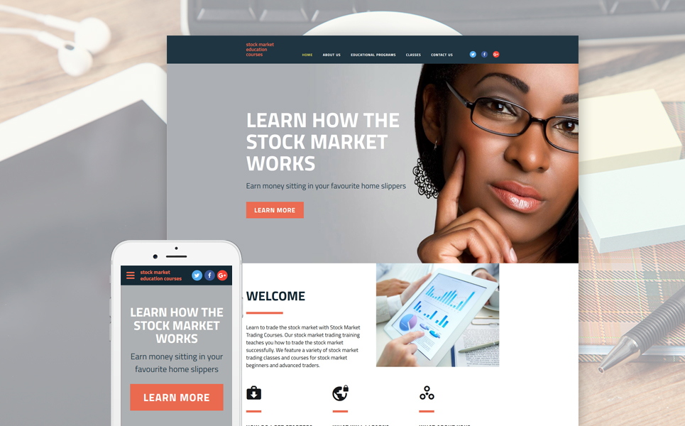 Business School Responsive Website Template New Screenshots BIG