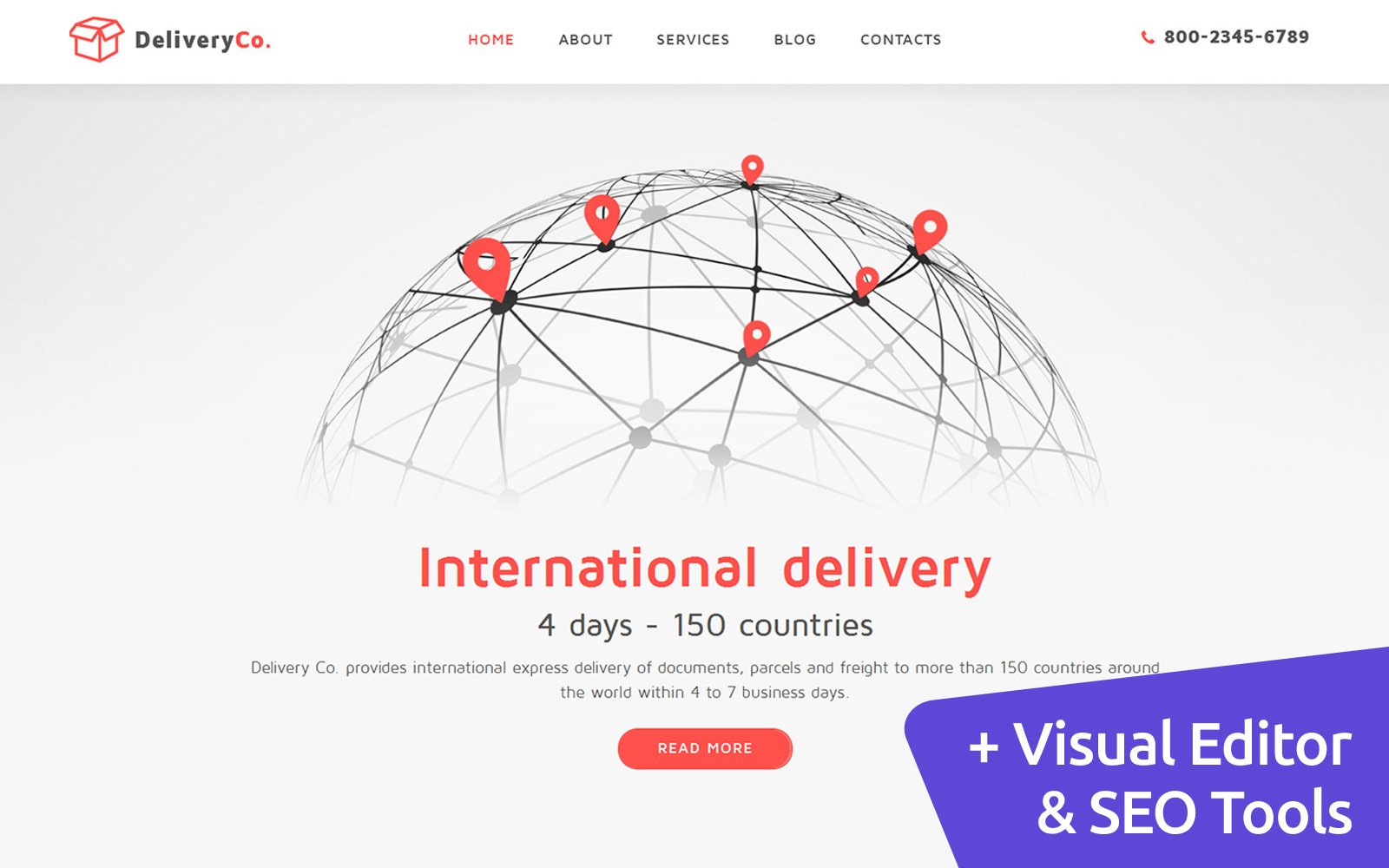 DeliveryCo - Parcel Delivery Moto CMS 3 Template