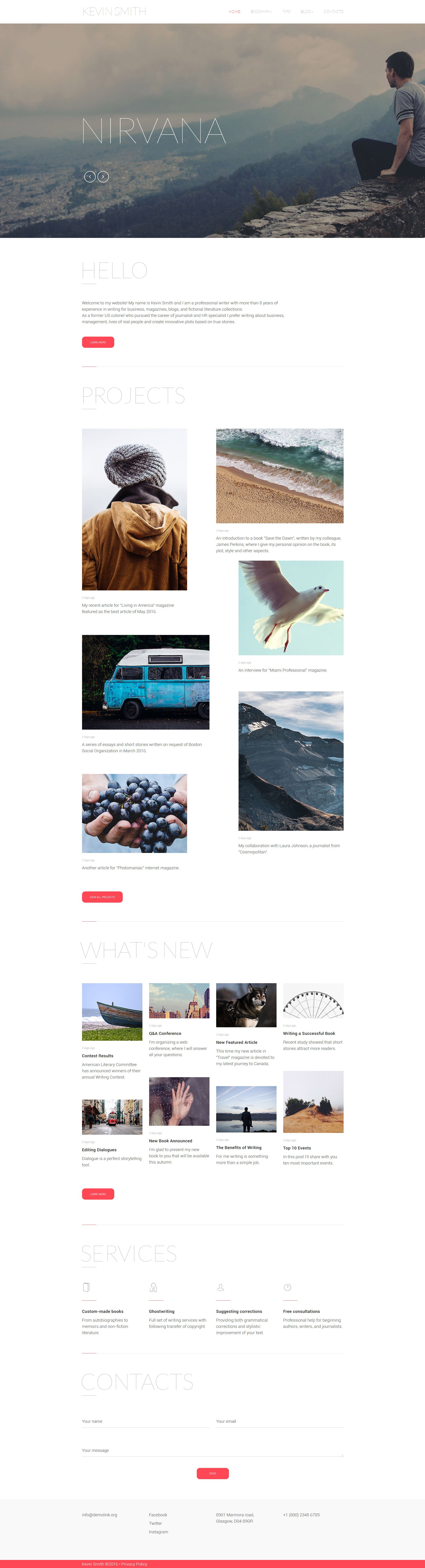 Plantilla Web Responsive para Sitio de Escritores/Autores #59101 - captura de pantalla