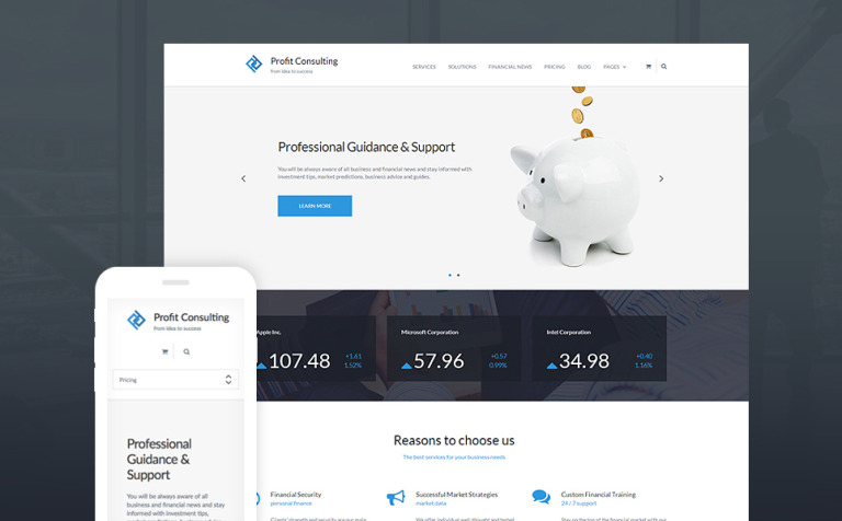 Profit Consulting - Financial Advisor Responsive WordPress Template Big Screenshot Profit Consulting - Financial Advisor WordPress Theme New Screenshots BIG