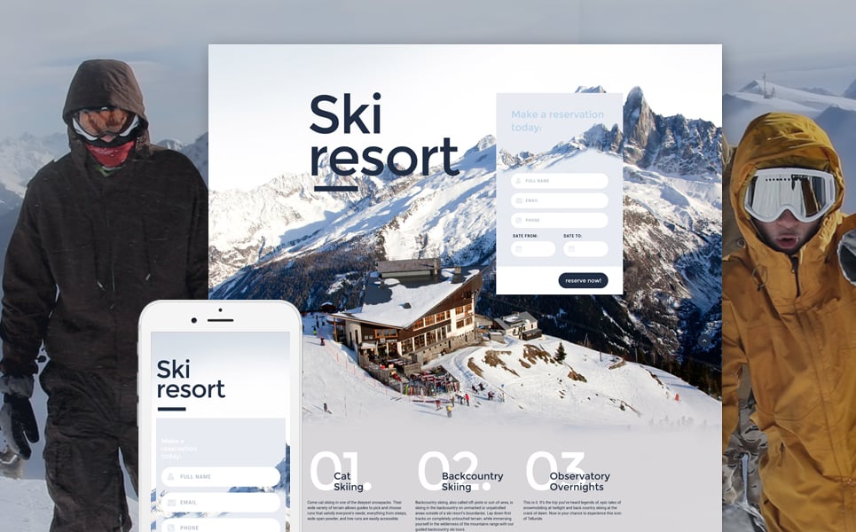 Skiing Responsive Landing Page Template New Screenshots BIG