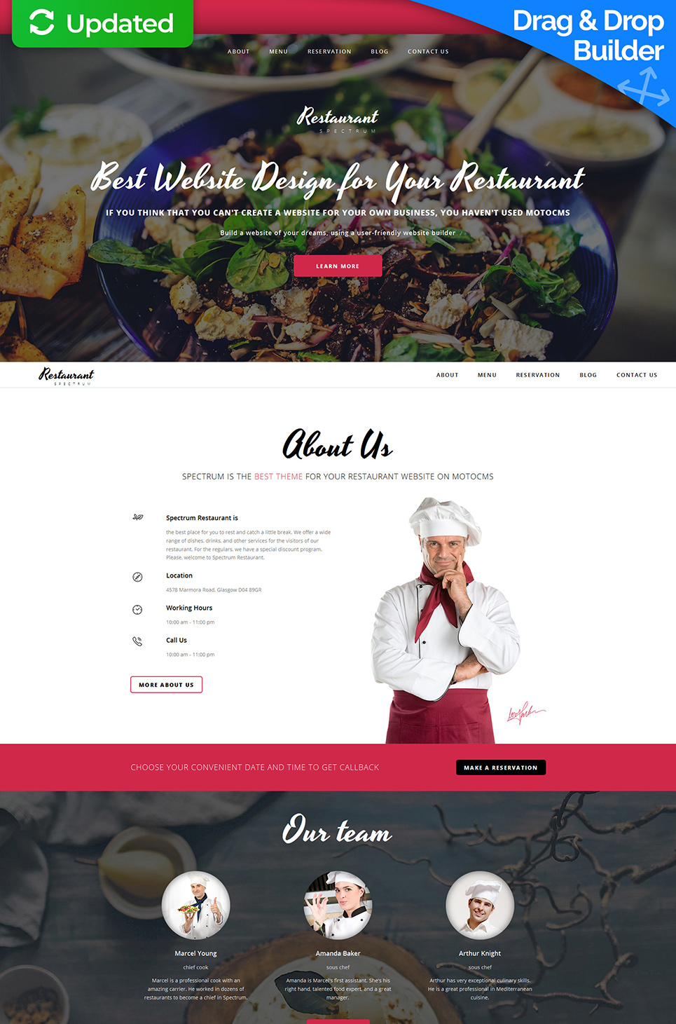 Spectrum Restaurant Moto CMS 3 Template New Screenshots BIG