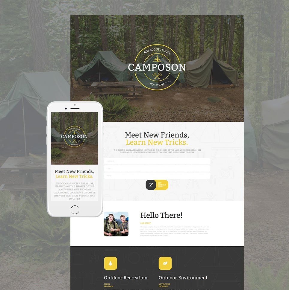 Summer Camp Responsive Moto CMS 3 Template New Screenshots BIG