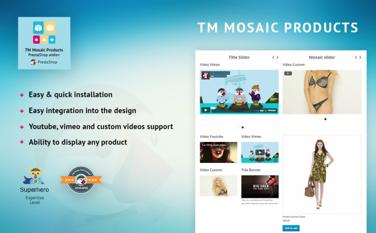 TM Mosaic Products PrestaShop Module Theme Big Screenshot TM Mosaic Products PrestaShop Module New Screenshots BIG