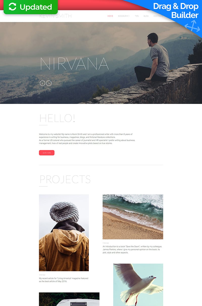 Writer/Author Responsive Moto CMS 3 Template
