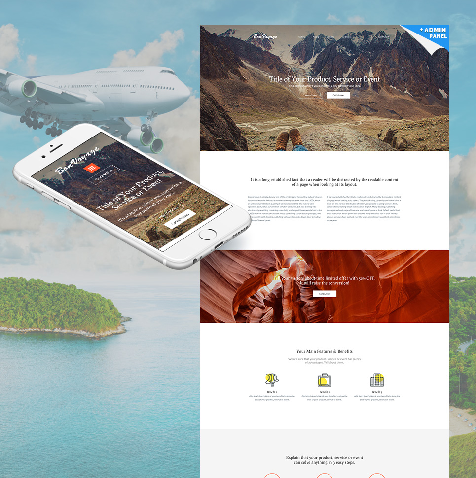 Bon Voyage MotoCMS 3 Landing Builder New Screenshots BIG