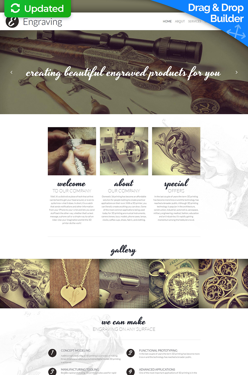 Engraving Responsive Moto CMS 3 Template New Screenshots BIG