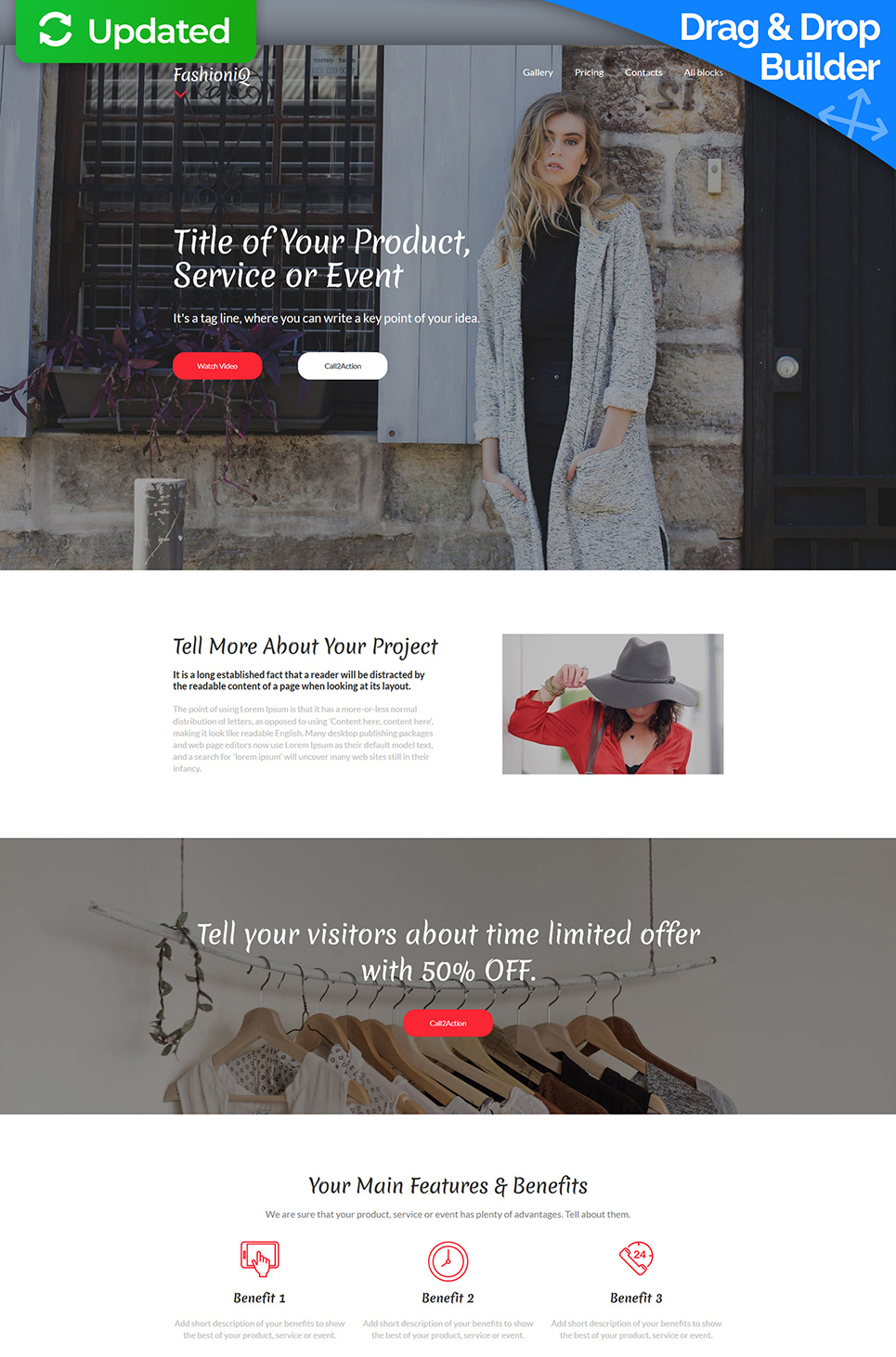 Fashioniq MotoCMS 3 Landing Builder New Screenshots BIG
