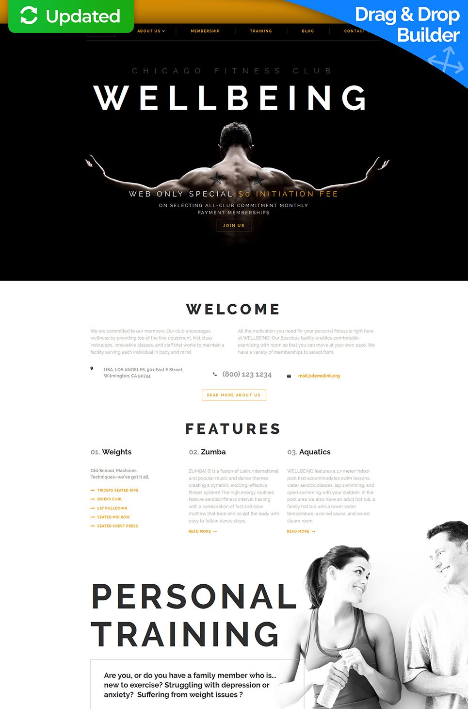 Fitness Responsive Moto CMS 3 Template New Screenshots BIG