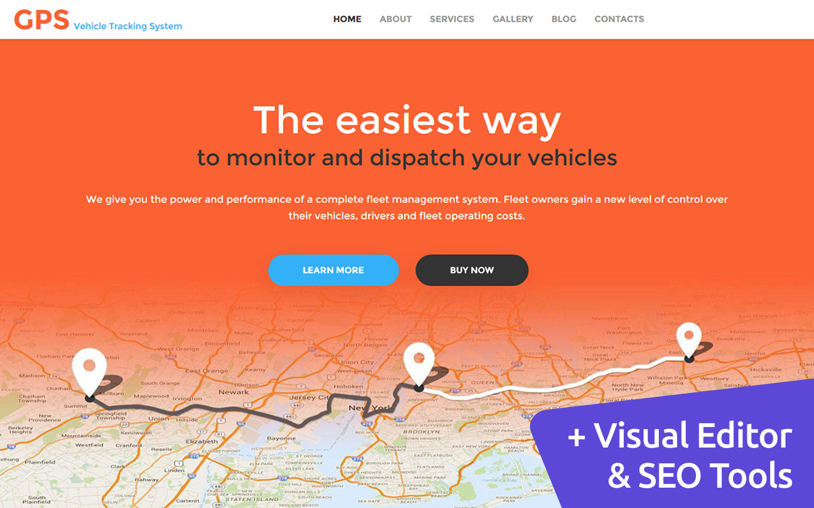 GPS - Car Tracking Templates Moto CMS 3 №59225