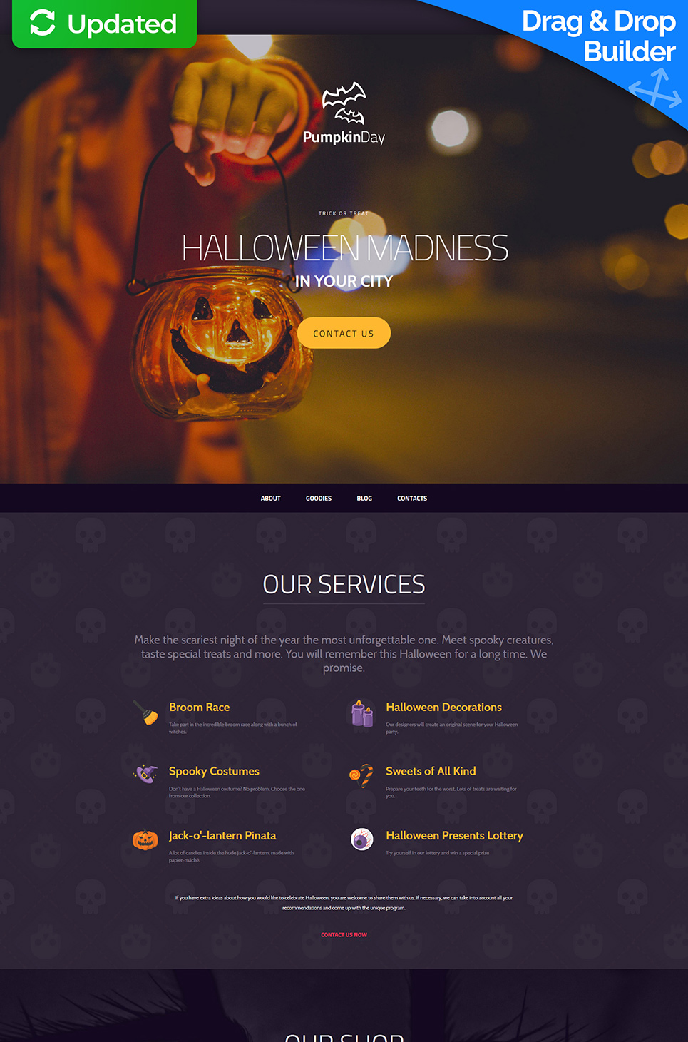 Halloween Responsive Moto CMS 3 Template New Screenshots BIG