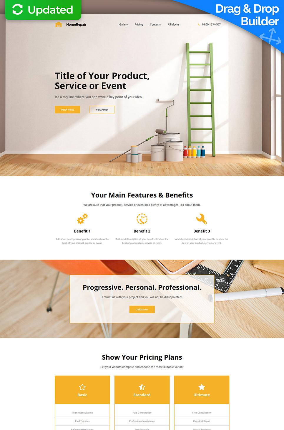 Home Repair MotoCMS 3 Landing Builder New Screenshots BIG