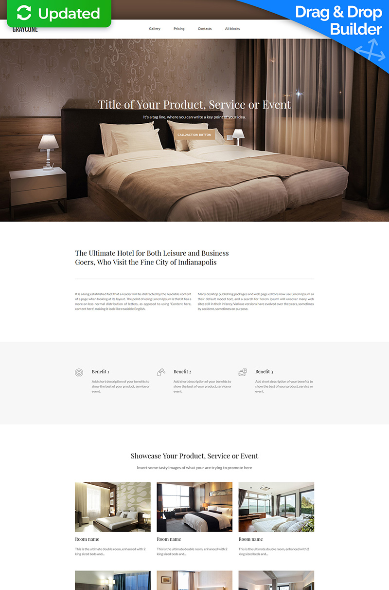 Hotels Responsive Landing Page Template
