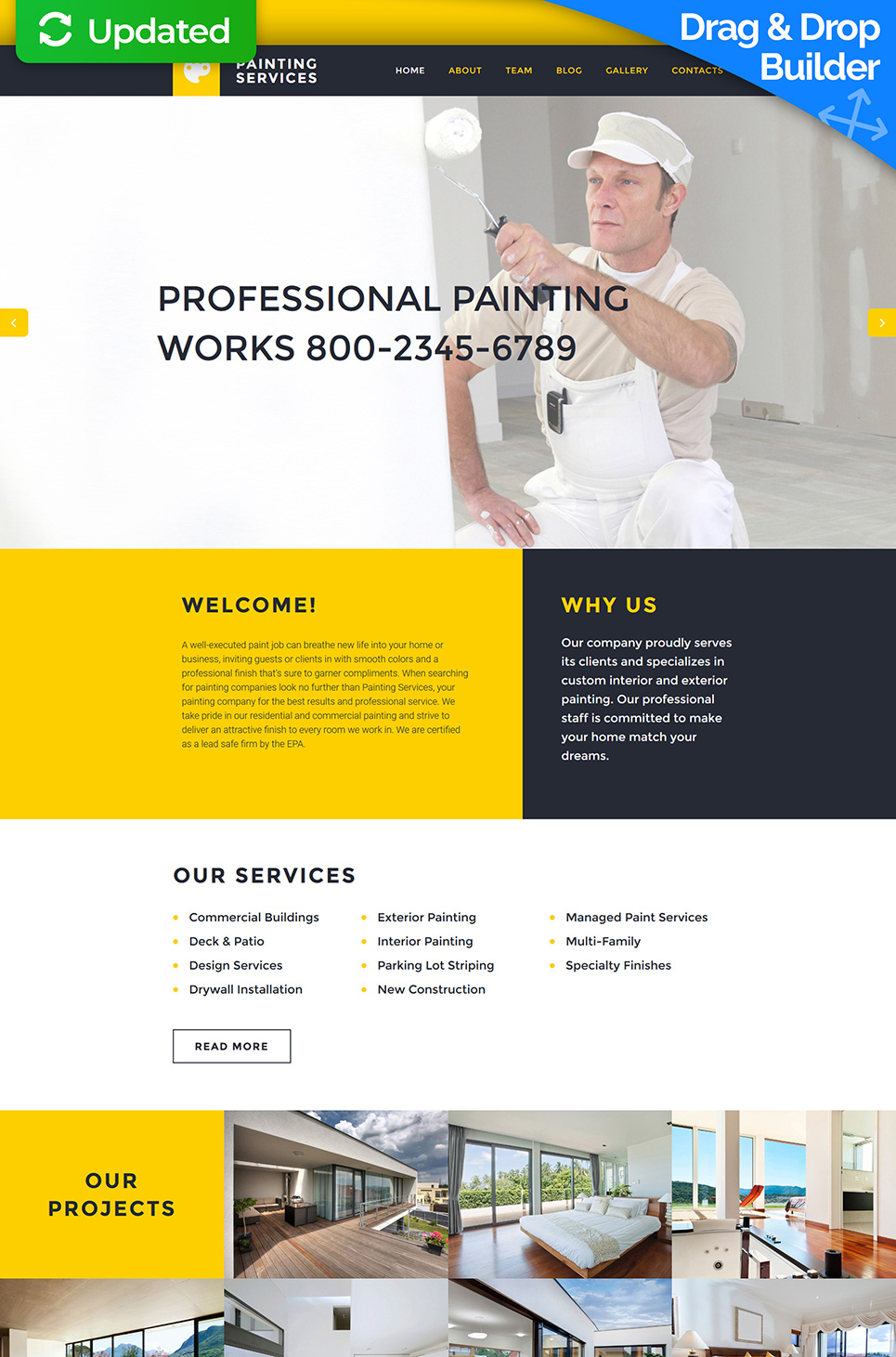 Painting Company Responsive Moto CMS 3 Template New Screenshots BIG
