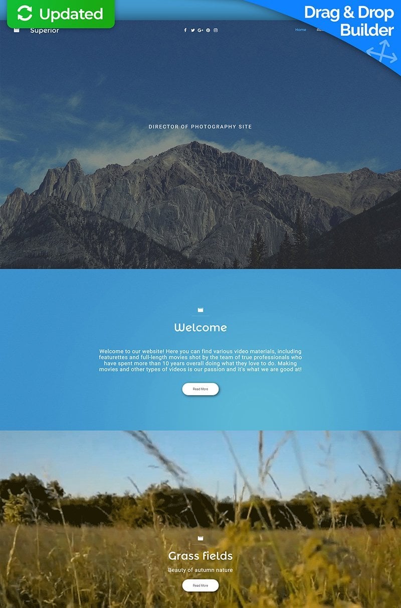 Responsives Moto CMS 3 Template für Fotografen Portfolio #59231 - Screenshot
