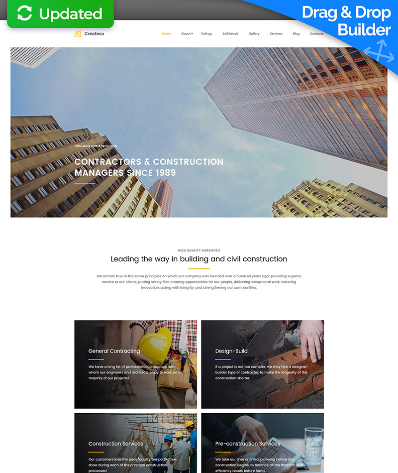 Construction Company Moto CMS 3 Template