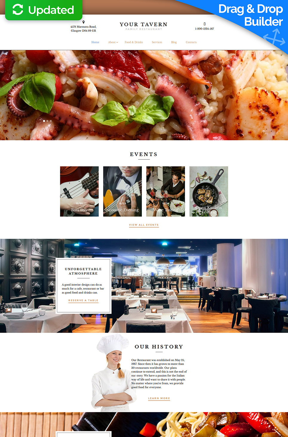 European Restaurant Responsive Moto CMS 3 Template New Screenshots BIG