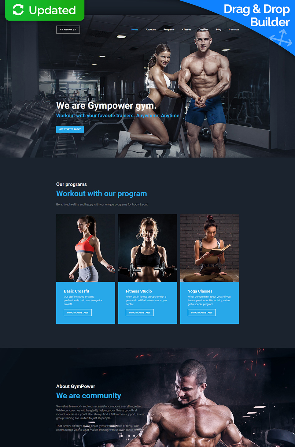 GymPower - Fitness & Bodybuilding Premium Moto CMS 3 Template New Screenshots BIG
