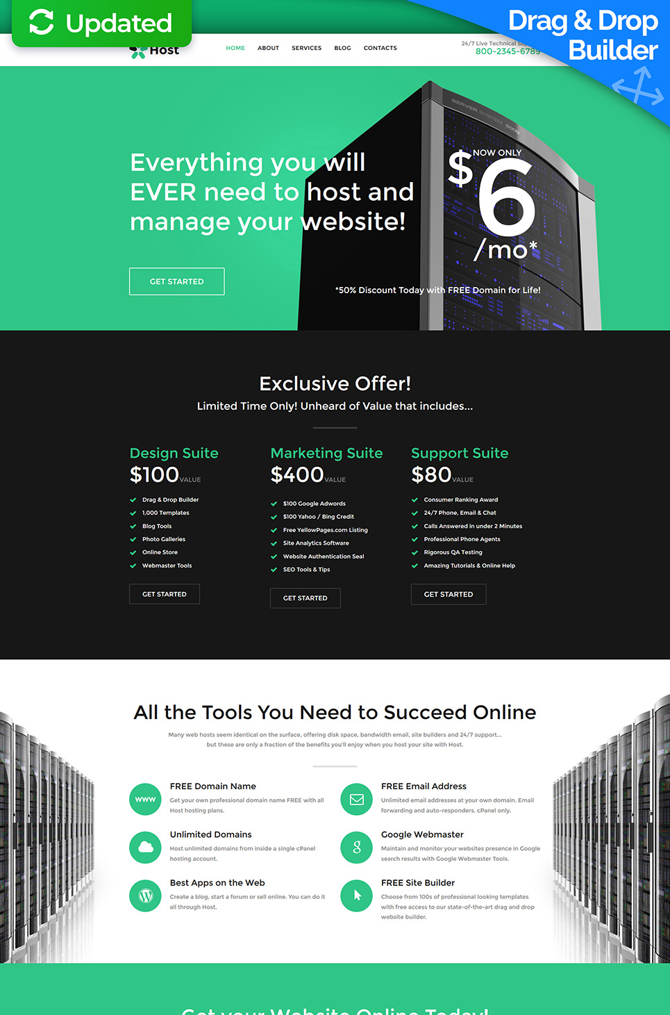 Hosting Responsive Moto CMS 3 Template New Screenshots BIG