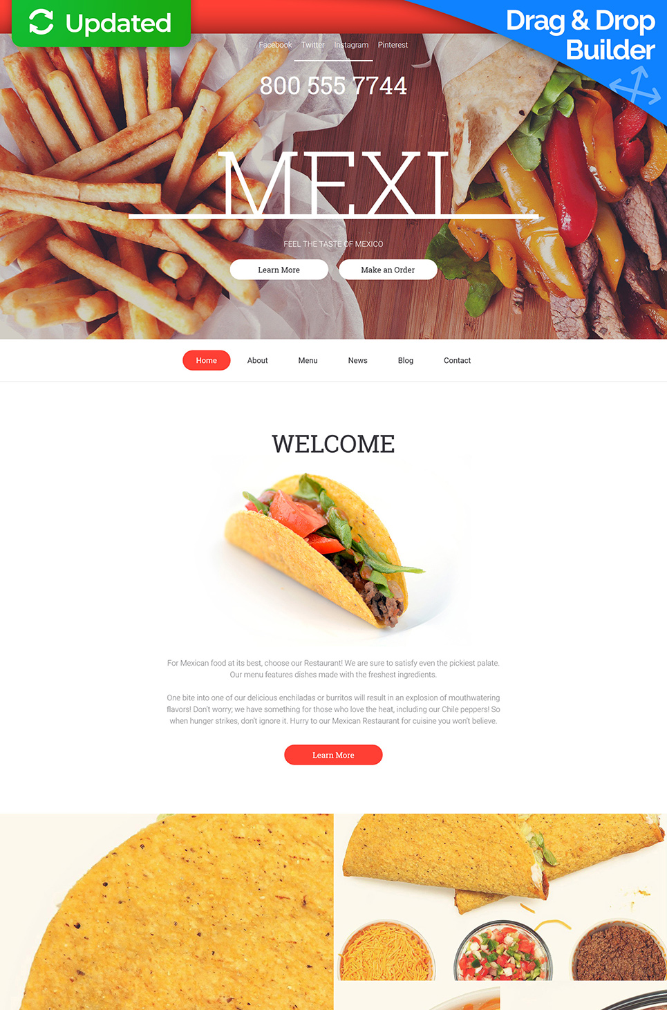 Mexican Restaurant Responsive Moto CMS 3 Template New Screenshots BIG