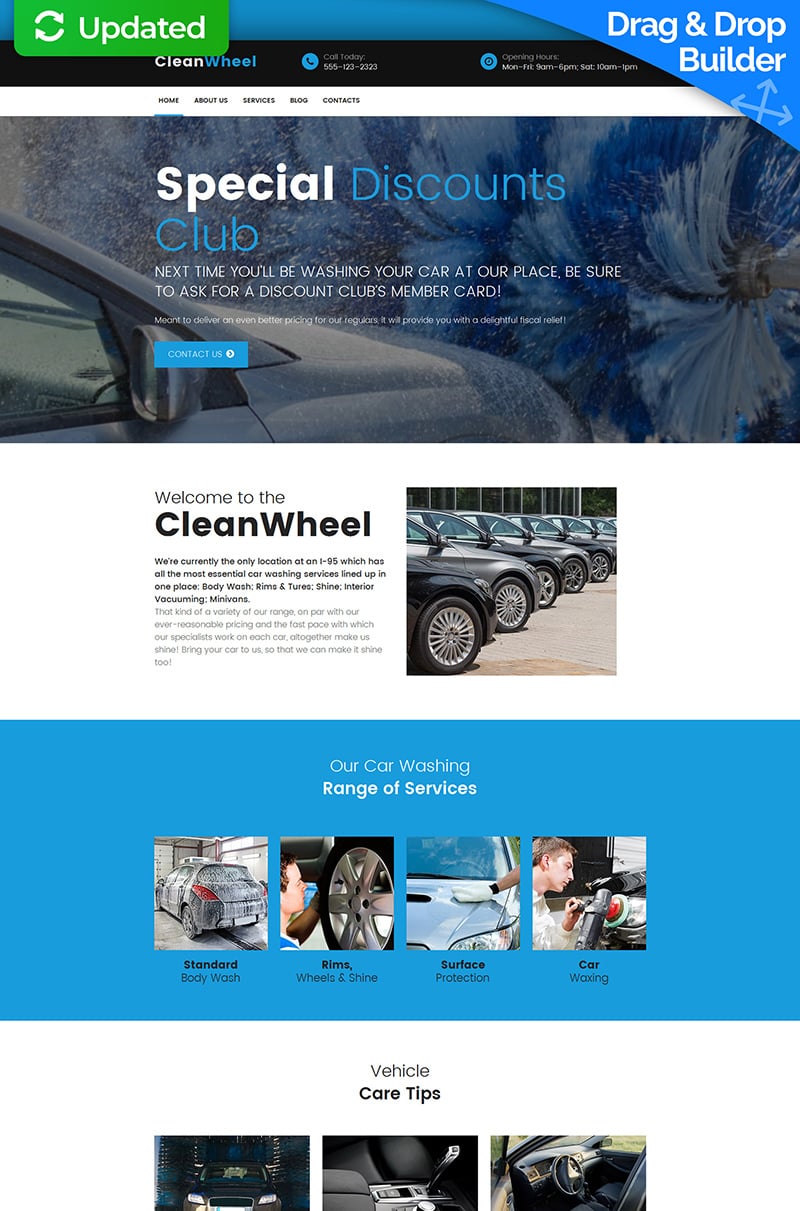 Plantilla Moto CMS 3 Responsive para Sitio de Lavado de autos #59483 - captura de pantalla