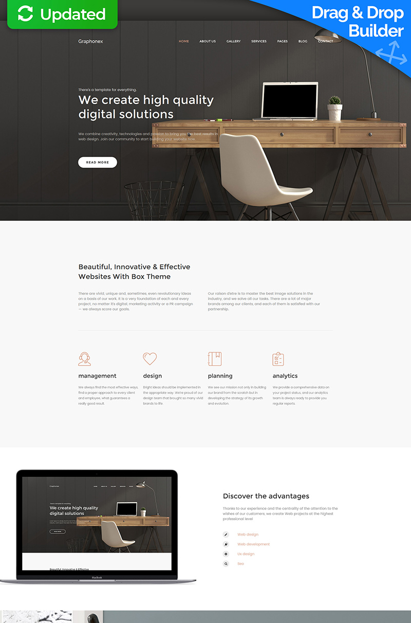 Responzivní Moto CMS 3 šablona "Graphonex - Web Design Premium" #59454 - screenshot