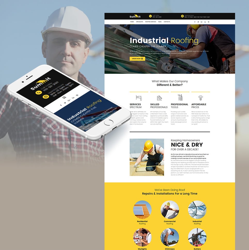 Roofing Company Responsive Moto CMS 3 Template New Screenshots BIG