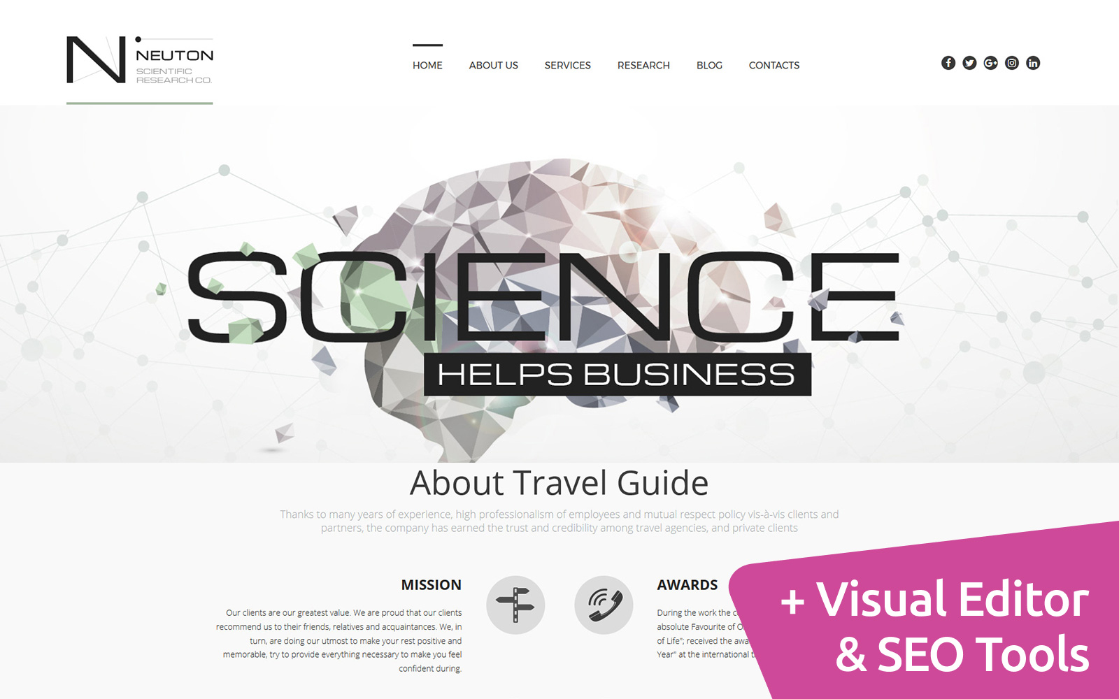 Science Web Moto CMS 3 Template