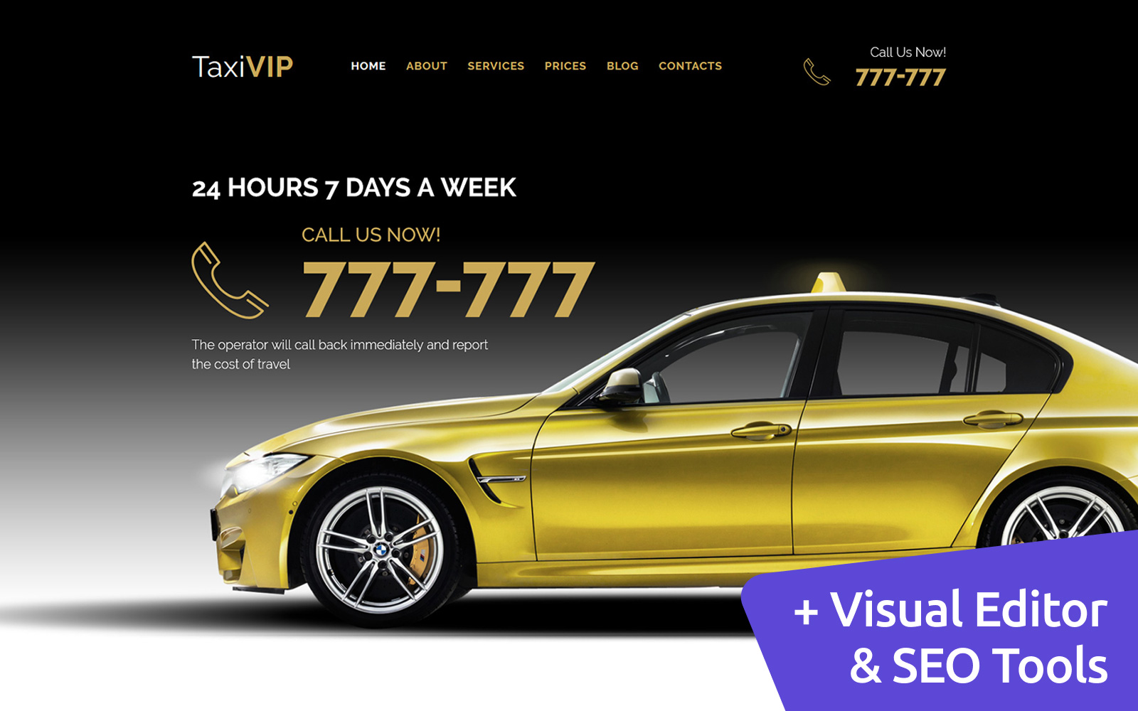 Taxi Company Moto CMS 3 Template