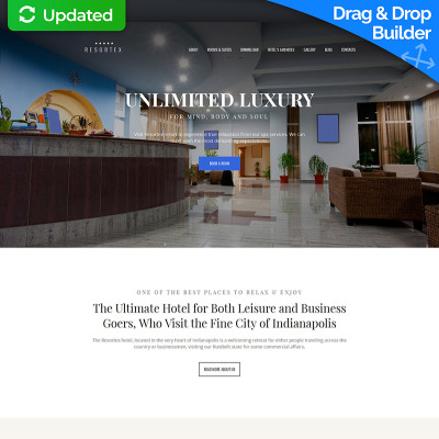 Template Moto CMS 3 Responsive #59458 "Resortex - Hotels Premium" #59458