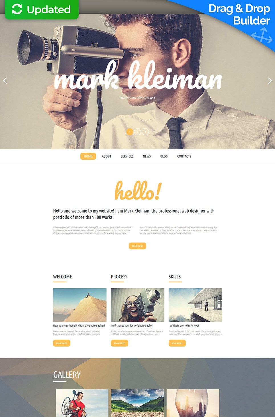 Videographer Responsive Moto CMS 3 Template New Screenshots BIG