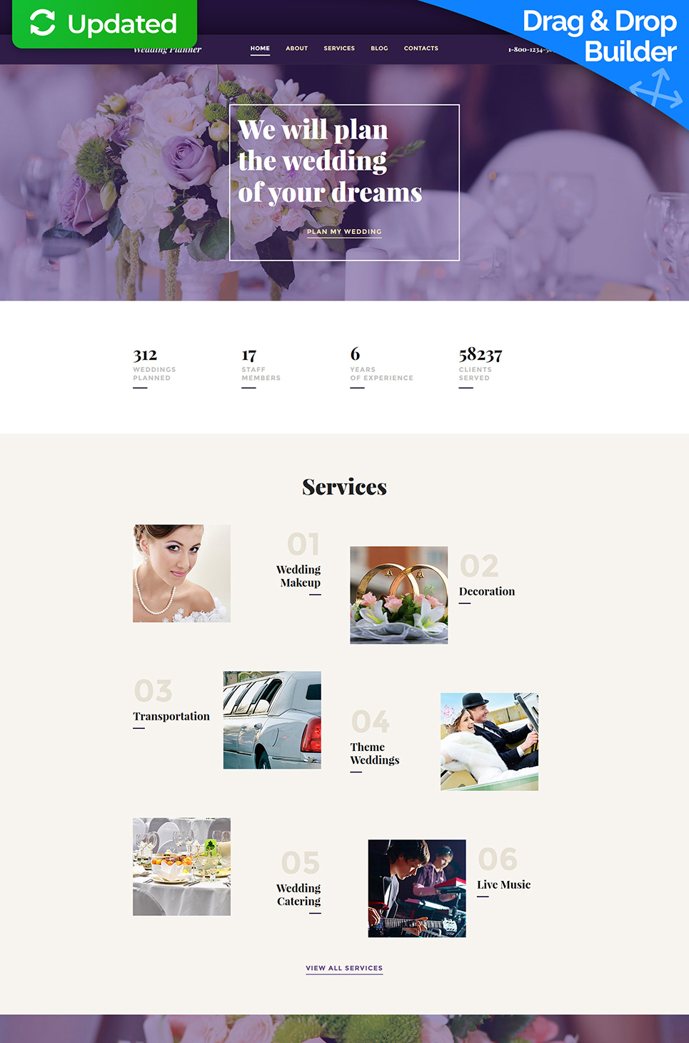 Wedding Planner Responsive Moto CMS 3 Template New Screenshots BIG