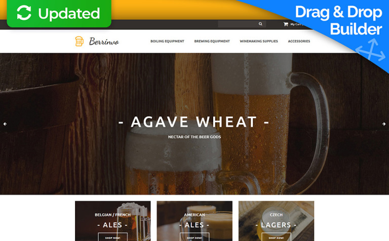 Brewery Premium MotoCMS Ecommerce Theme Big Screenshot Brewery Responsive MotoCMS Ecommerce Template New Screenshots BIG
