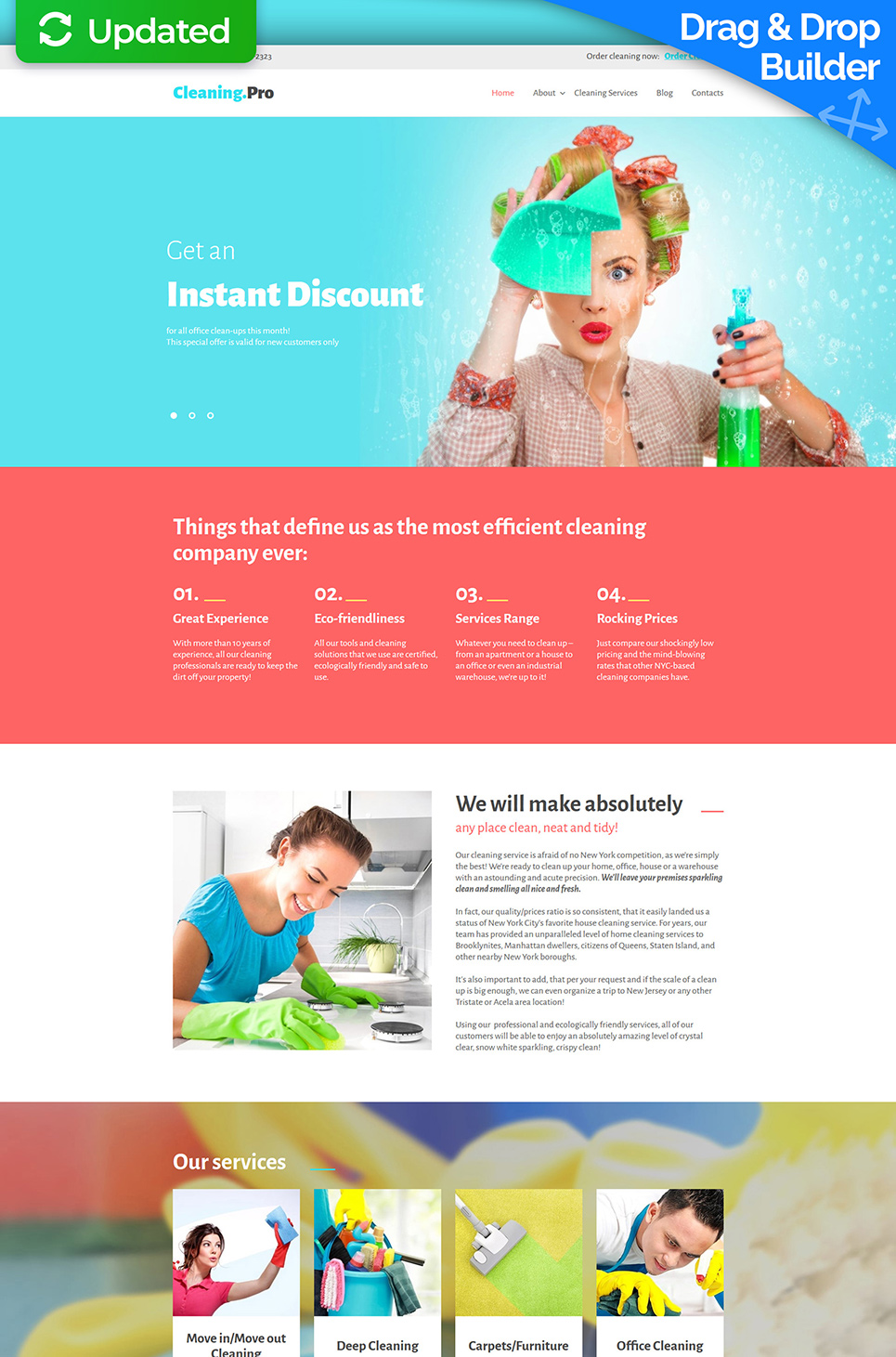 Cleaning & Maid Service Moto CMS 3 Template New Screenshots BIG