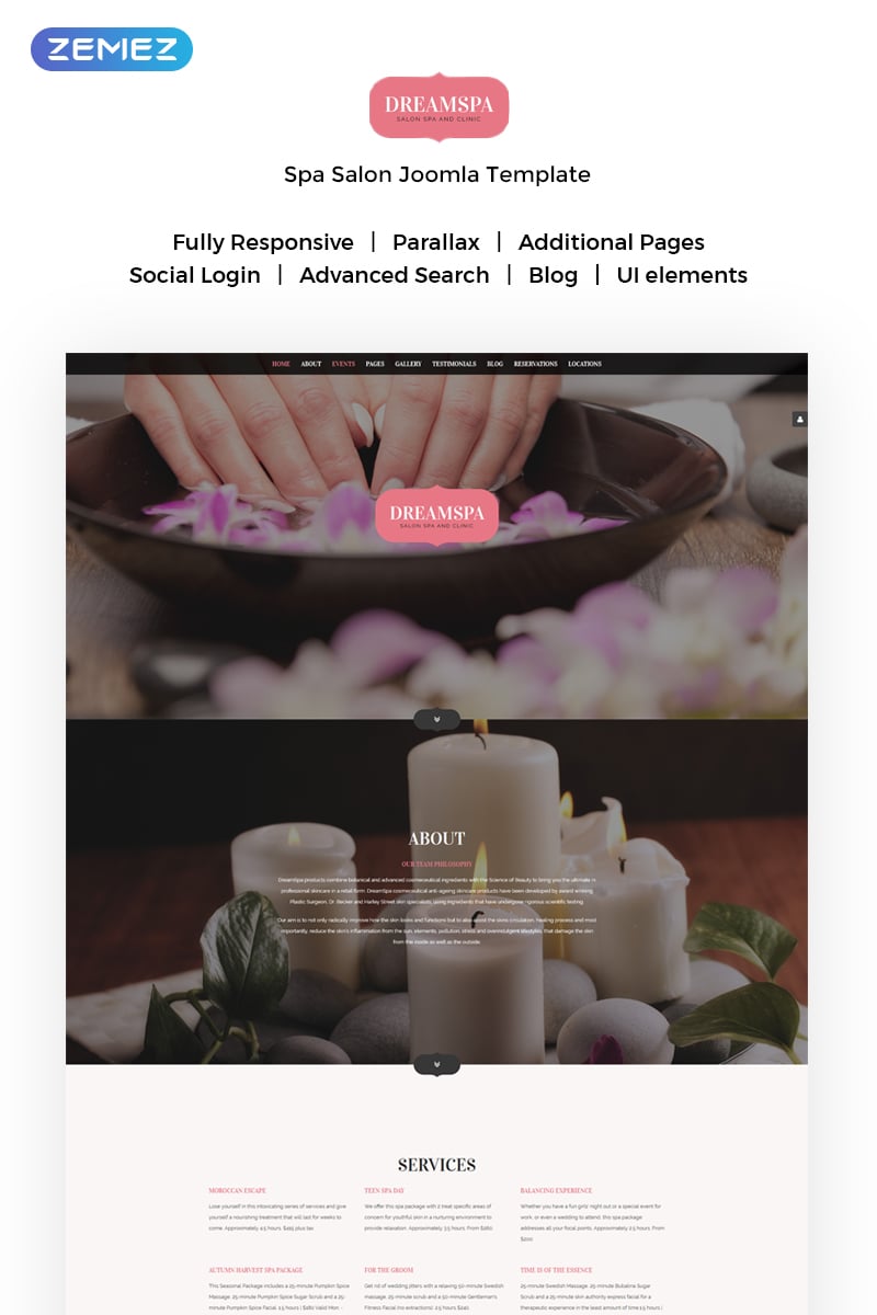 Joomla Vorlage namens "Beauty Parlour" #59562