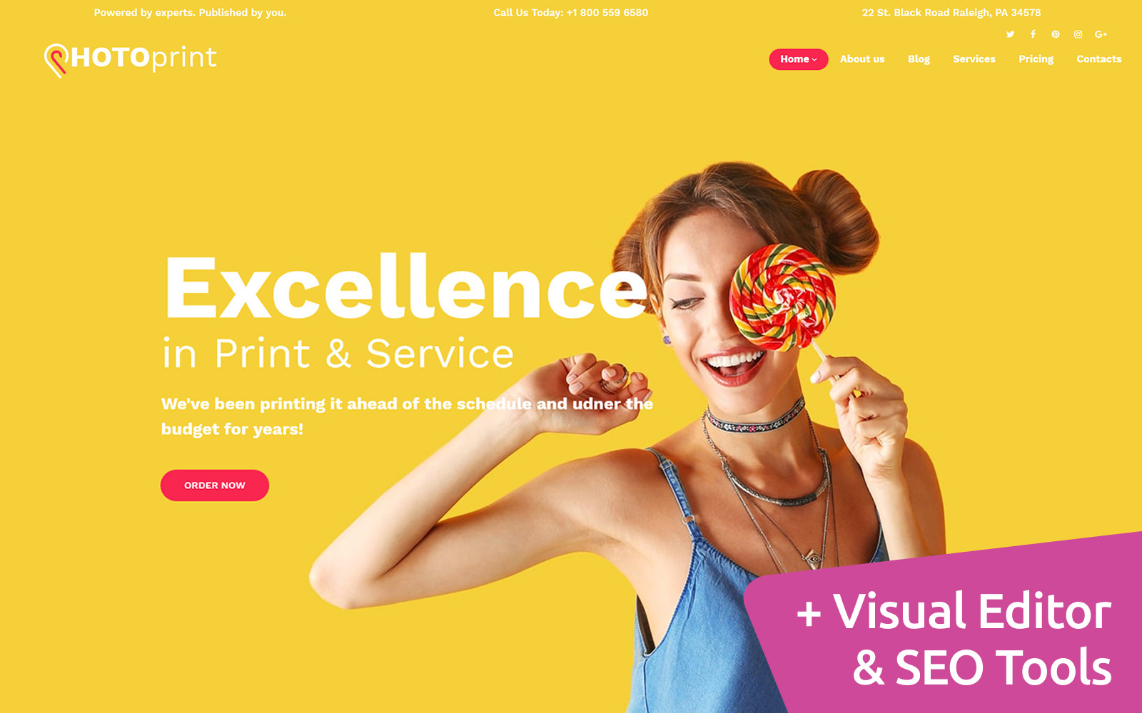 "Print Shop" Responsive Moto CMS 3 Template №59510