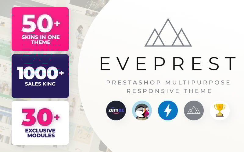 Responsivt Eveprest - Multipurpose eCommerce Template PrestaShop-tema #59555