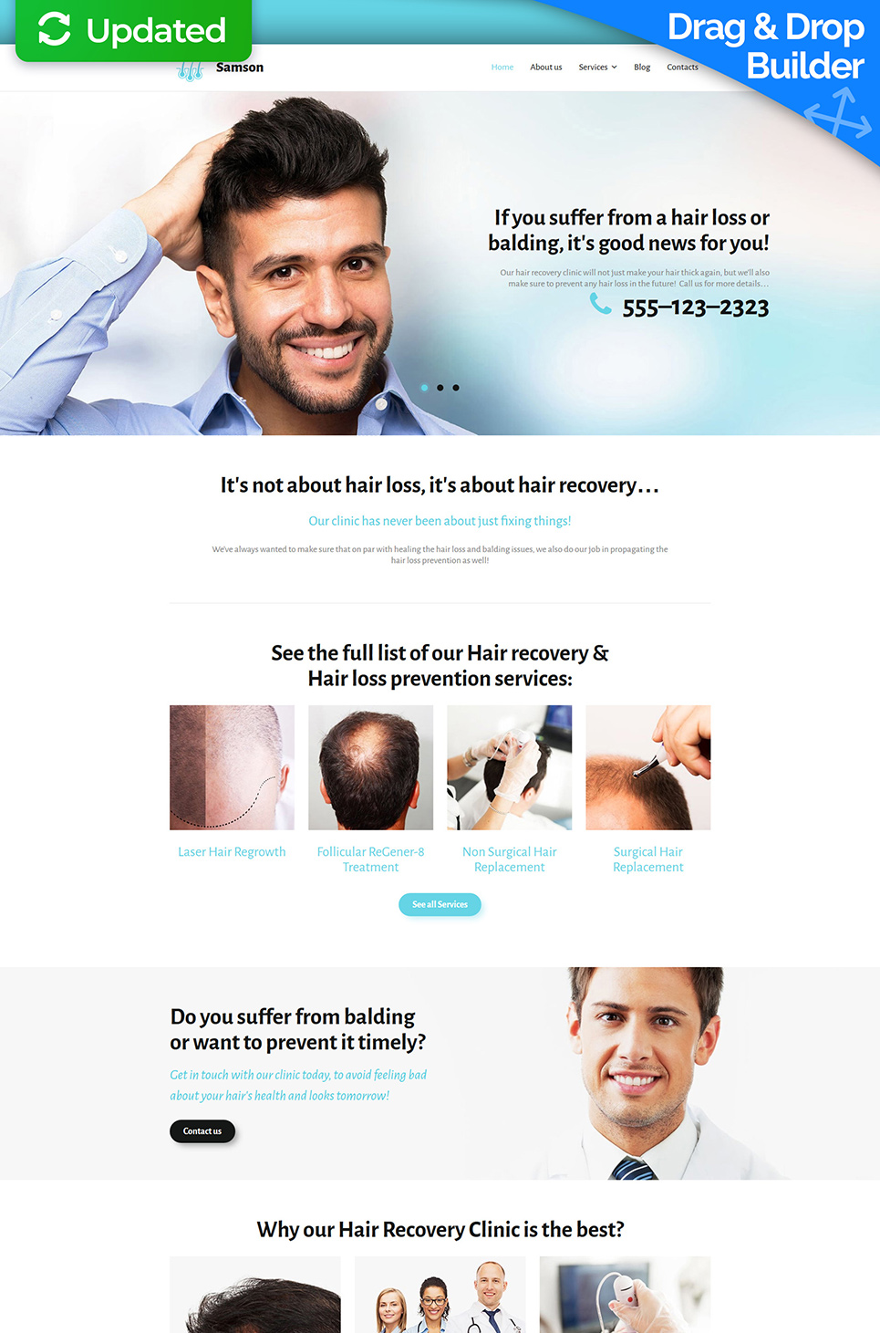 Samson - Hair Recovery Clinic Responsive Moto CMS 3 Template New Screenshots BIG